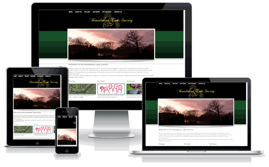 Smart design for the Broadwater Lake Society website